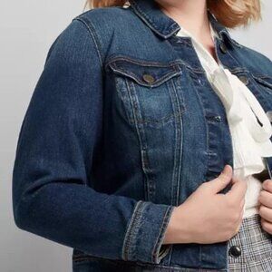 CJ Blue Women's Blue Western Style Long Sleeve Casual Jean Jacket Plus Size 2X